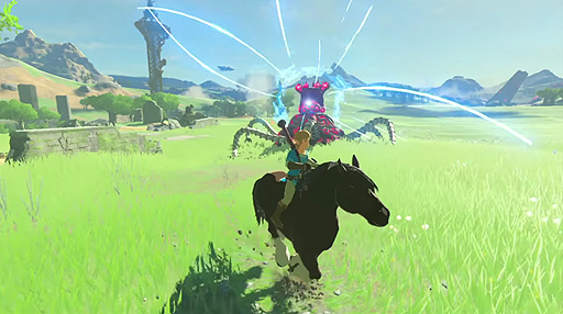 画像ギャラリー No.011のサムネイル画像 / 「ゼルダの伝説 ブレス オブ ザ ワイルド」の第2弾トレイラーが公開。美しい大自然や戦闘シーン，女性と思しきキャラの姿も確認できる
