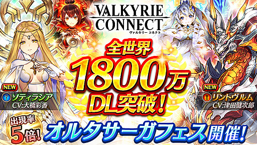画像ギャラリー No.001のサムネイル画像 / 「ヴァルキリーコネクト」，累計1800万DL記念のキャンペーンを開催