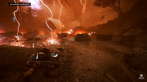 画像ギャラリー No.005のサムネイル画像 / 「Gears of War 4」のプレイシーンを紹介する最新トレイラー公開。竜巻の中で，激しいアクションが展開
