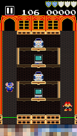 画像ギャラリー No.002のサムネイル画像 / マッピー，警部に昇進しました。アクションパズルゲーム「タッチ・ザ・マッピー 復活のニャームコ団」を紹介する「（ほぼ）日刊スマホゲーム通信」第1196回