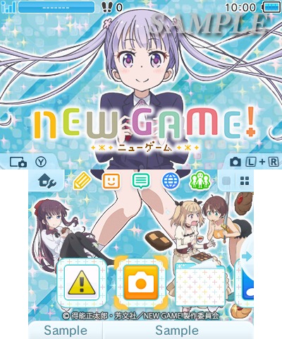 画像ギャラリー No.001のサムネイル画像 / TVアニメ「NEW GAME!」の3DS用テーマが配信開始。デザインは2種類