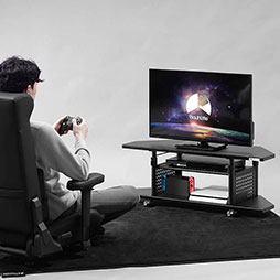 画像ギャラリー No.002のサムネイル画像 / Bauhutte，部屋の角にも置きやすい昇降式のコーナーテレビ台を発売