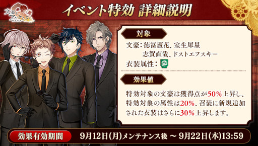画像ギャラリー No.002のサムネイル画像 / 「文豪とアルケミスト」，調査任務“志賀直哉ノ作品ヲ浄化セヨ 後編”を開催
