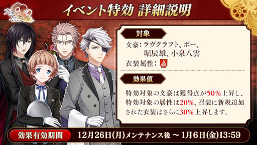 画像ギャラリー No.002のサムネイル画像 / 「文豪とアルケミスト」，イベント「調査任務『雪降る冬の小騒動』」を開催