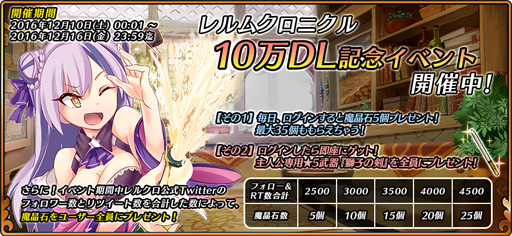 画像ギャラリー No.001のサムネイル画像 / 「レルムクロニクル」，10万ダウンロード突破を記念したイベントを開催