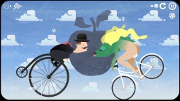 画像ギャラリー No.008のサムネイル画像 / ほぼ裸の男が自転車で駆け抜ける。iOS向けアクションゲーム「Icycle: On Thin Ice」を紹介する「（ほぼ）日刊スマホゲーム通信」第1262回