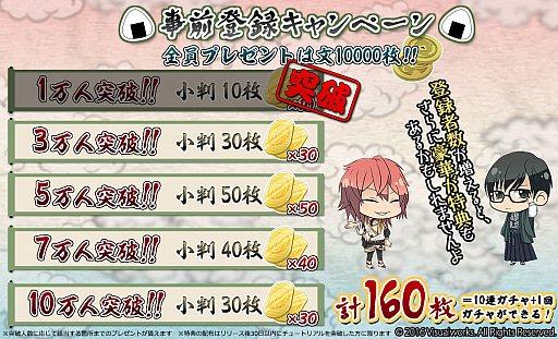 画像ギャラリー No.004のサムネイル画像 / おむすび擬人化ゲーム「結ひの忍」，事前登録特典が公開。10万6420人突破で「おむすび頭」がゲームに登場