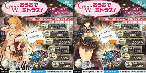 画像ギャラリー No.005のサムネイル画像 / 「ミトラスフィア」，合計200連分のガチャが引ける“GWおうちでミトラス”キャンペーンを開催