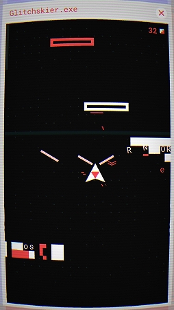 画像ギャラリー No.001のサムネイル画像 / まるでブラウン管。スマホ向けSTG「Glitchskier」を紹介する「（ほぼ）日刊スマホゲーム通信」第1355回