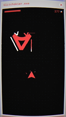 画像ギャラリー No.004のサムネイル画像 / まるでブラウン管。スマホ向けSTG「Glitchskier」を紹介する「（ほぼ）日刊スマホゲーム通信」第1355回