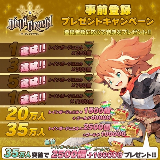 画像ギャラリー No.003のサムネイル画像 / 「オーディンクラウン」，事前登録者数10万人を突破。特典を新たに追加