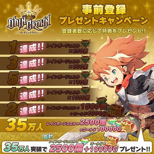 画像ギャラリー No.001のサムネイル画像 / 「オーディンクラウン」，事前登録者数が20万人を突破。Twitterキャンペーン第3弾が実施