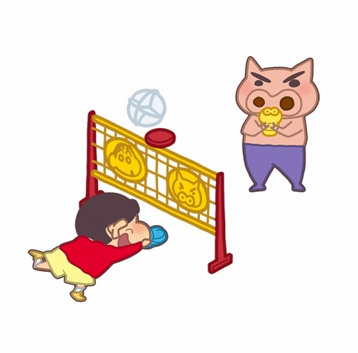 画像ギャラリー No.003のサムネイル画像 / 「クレヨンしんちゃん 一致団ケツ！かすかべシティ大開発」，卓上版バドミントン「クレヨンしんちゃん 対決！ぶーぶーケツミントン」のコラボを10月13日より実施