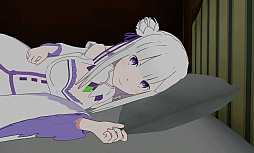 画像ギャラリー No.005のサムネイル画像 / エミリアに甘えてみる？　スマホ向けVRアプリ「VRでエミリアと異世界生活-膝枕編」と「添寝編」が配信開始