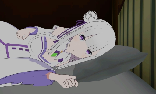 画像ギャラリー No.009のサムネイル画像 / エミリアに甘えてみる？　スマホ向けVRアプリ「VRでエミリアと異世界生活-膝枕編」と「添寝編」が配信開始