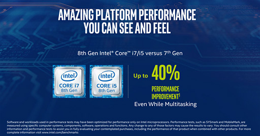 画像ギャラリー No.006のサムネイル画像 / Intel，第8世代Coreプロセッサの薄型ノートPC＆2-in-1向けモデルを発表――TDP 15Wで4コア8スレッド対応を実現