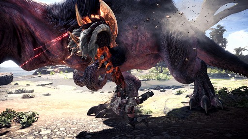 画像ギャラリー No.002のサムネイル画像 / 「MONSTER HUNTER WORLD: ICEBORNE」，新アクションの紹介動画が公開。今回はスラッシュアックスや弓など6つの武器種を一挙に