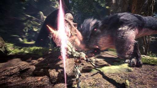 画像ギャラリー No.014のサムネイル画像 / 「MONSTER HUNTER WORLD: ICEBORNE」，新アクションの紹介動画が公開。今回はスラッシュアックスや弓など6つの武器種を一挙に