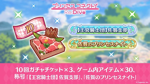 画像ギャラリー No.004のサムネイル画像 / 「プリンセスコネクト！Re:Dive」，限定の称号やガチャチケットなどを佐賀県佐賀市の“ふるさと納税”返礼品として本日提供開始