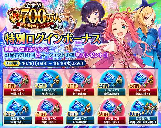 画像ギャラリー No.003のサムネイル画像 / 「誰ガ為のアルケミスト」，“全世界700万人突破記念キャンペーン 第2弾”が10月1日より開催