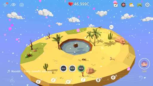 画像ギャラリー No.009のサムネイル画像 / 心が和む素敵な場所。スマホ向け放置ゲーム「マイオアシス - 癒しの空島を育てましょう」を紹介する「（ほぼ）日刊スマホゲーム通信」第1562回