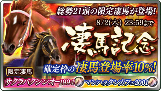 画像ギャラリー No.001のサムネイル画像 / 「ダビスタ マスターズ」，「サクラバクシンオー1994」と「マンハッタンカフェ2001」が7月28日に登場