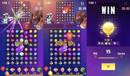 画像ギャラリー No.004のサムネイル画像 / スマホ向けパズルゲーム「COSMO DUEL」，オープンβテストを本日開始