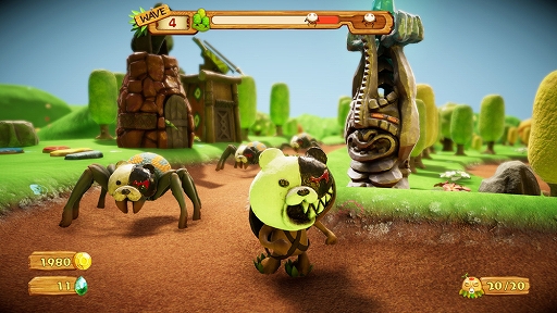 画像ギャラリー No.002のサムネイル画像 / PC&PS4版「PixelJunk Monsters 2」,モノクママスクの敵が登場するDLC「ダンガンロンパパック」が配信開始