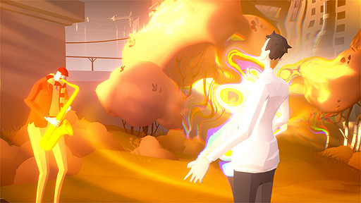 画像ギャラリー No.005のサムネイル画像 / ローポリ風ADV「Mosaic」のSwitch版が本日リリース。無気力で孤独な毎日を送る男が，あるきっかけで今までとは違う世界に触れる