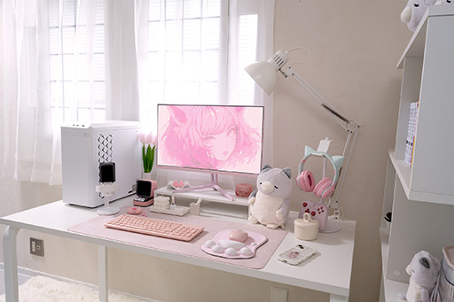 画像ギャラリー No.004のサムネイル画像 / 23.8型200Hz表示で2万円台のPixio製ゲーマー向けディスプレイに，明るいパステルブルーとパステルピンクのカラバリが登場