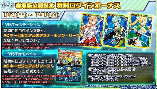 画像ギャラリー No.018のサムネイル画像 / 「SAO AC ディープ・エクスプローラー」，劇場版の公開を記念した“秋の大感謝祭”Part2などの情報が公開
