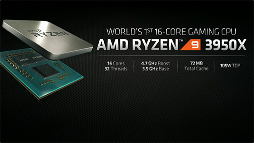 画像ギャラリー No.003のサムネイル画像 / 【速報】AMD，16コア32スレッド対応の新型CPU「Ryzen 9 3950X」を発表