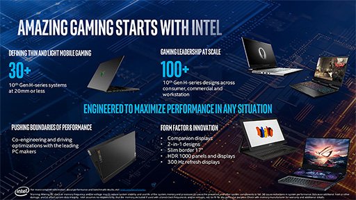 画像ギャラリー No.006のサムネイル画像 / Intel,8C16T対応で最大5.3GHz駆動の「Comet Lake-H」ことノートPC向け第10世代Coreプロセッサを発表
