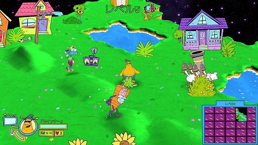 画像ギャラリー No.002のサムネイル画像 / Switch用「ToeJam ＆ Earl: Back in the Groove!」が本日配信。地球に墜落してバラバラになった宇宙船のパーツを回収するアクションゲーム