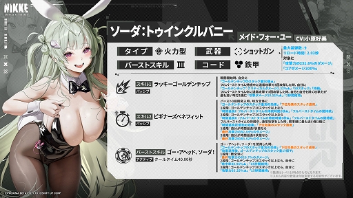 画像ギャラリー No.004のサムネイル画像 / 「勝利の女神：NIKKE」，新バージョンGOLDEN COIN RUSH実装。可愛いバニーガールに変身したソーダとアリスが登場