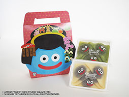 画像ギャラリー No.003のサムネイル画像 / 「ドラゴンクエストウォーク」に登場するおみやげを商品化した「スライム生八ッ橋（つぶあん入り）」，5月16日より期間限定販売を実施