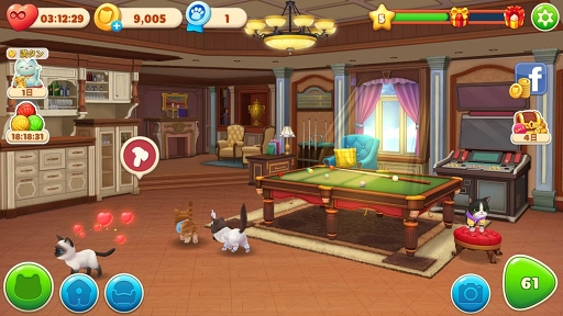 画像ギャラリー No.009のサムネイル画像 / 【PR】キュートな猫に癒やされながら屋敷をリフォーム！ 「パズにゃん」は健気な猫たちとの交流が楽しいパズルゲームだ