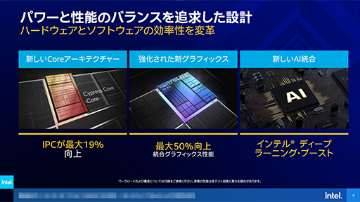画像ギャラリー No.011のサムネイル画像 / Intel，デスクトップPC向け第11世代Coreプロセッサ「Rocket Lake-S」を発表。14nmプロセスを使いながら6年ぶりにCPUコアを一新