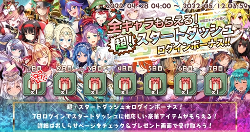画像ギャラリー No.002のサムネイル画像 / 「少女キャリバー.io」，復帰・新規ユーザーを対象とした“全キャラもらえる！超！ログインボーナス！！”が開催
