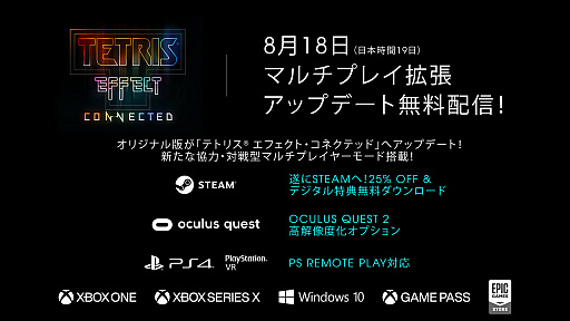 画像ギャラリー No.007のサムネイル画像 / 「Tetris Effect Connected」のPC（Steam版）が8月19日に配信決定。「テトリス エフェクト」無料拡張アップデートも同日実施