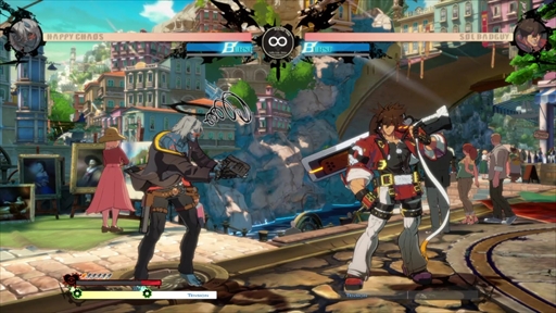 画像ギャラリー No.006のサムネイル画像 / 「GUILTY GEAR -STRIVE-」，ハッピーケイオスのプレイフィールをお届け。銃を使った強力なラッシュが特徴のテクニカルファイター
