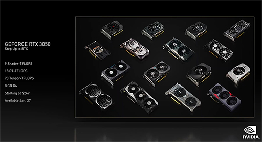 画像ギャラリー No.001のサムネイル画像 / NVIDIA，デスクトップPC向けGPU「GeForce RTX 3050」やノートPC向け「GeForce RTX 3080 Ti/3070 Ti」を発表