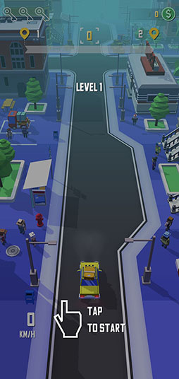 画像ギャラリー No.001のサムネイル画像 / 道路を爆走して乗客を送り届けよう。スマホ向けカーアクション「タクシーラン」を紹介する「（ほぼ）日刊スマホゲーム通信」第2436回