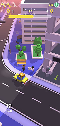 画像ギャラリー No.004のサムネイル画像 / 道路を爆走して乗客を送り届けよう。スマホ向けカーアクション「タクシーラン」を紹介する「（ほぼ）日刊スマホゲーム通信」第2436回