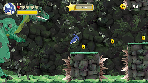画像ギャラリー No.002のサムネイル画像 / Switch用ソフト「サウルスファミリーの大冒険」が11月26日に配信。恐竜サウルスパパが冒険する2D横スクロールアクションゲーム