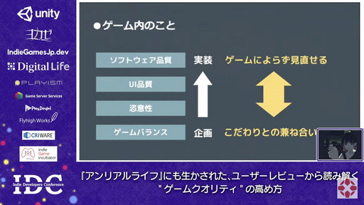 画像ギャラリー No.007のサムネイル画像 / ADV「アンリアルライフ」を作ったhako 生活氏が，ユーザーレビューからゲームの品質を高める手法を明かしたセッションをレポート