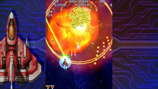 画像ギャラリー No.022のサムネイル画像 / Switch「雷電IV×MIKADO remix」が2021年4月22日に発売。雷電IVにリミックスBGMと新機能が加えられた，ゲーセンミカドとのコラボ作品