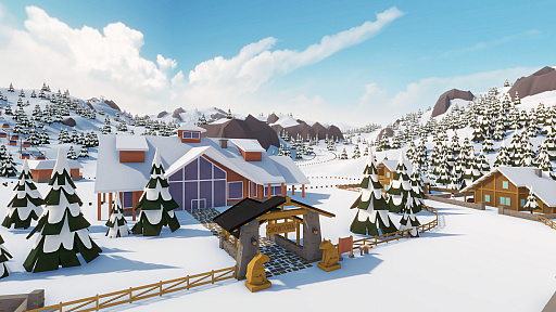 画像ギャラリー No.002のサムネイル画像 / スキーリゾート経営シム「Snowtopia: Ski Resort Tycoon」のアーリーアクセス版がリリース。丸太小屋で雰囲気重視か，それとも近代建築で収容力をアップさせるか？