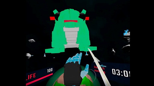 画像ギャラリー No.001のサムネイル画像 / ブロック崩し風VRアクション「Shinobi Breaker」プレイレポート。手裏剣を打ち出して，立ちはだかるブロックモンスターを狙い撃つ！