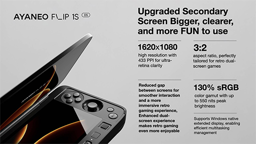 画像ギャラリー No.003のサムネイル画像 / Nintendo DS風携帯型ゲームPC「AYANEO FLIP」シリーズ新モデルのクラウドファンディングキャンペーンがはじまる。最新CPU＆TMRスティックを採用